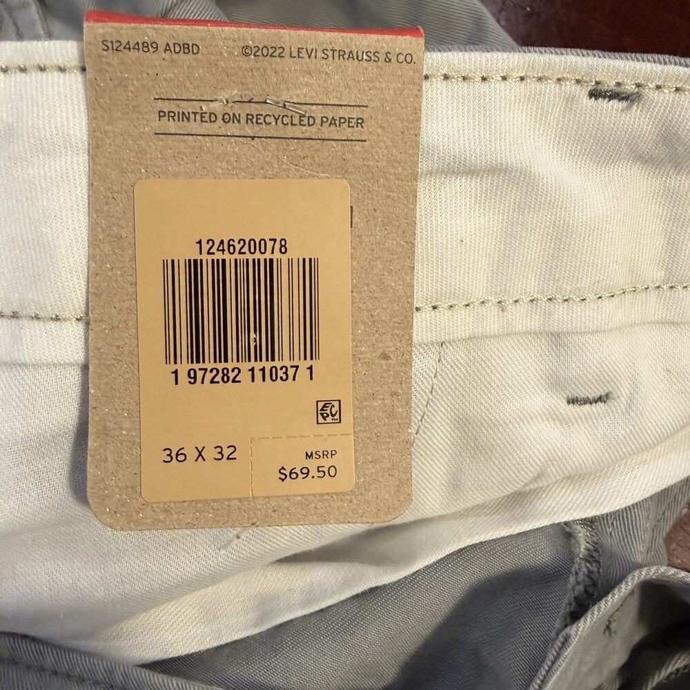 New Levi's Ace Cargo Pants Relaxed Fit Slightly Tapered Gray Cotton Sz 36x32 Y2K - Picture 4 of 13
